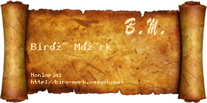 Biró Márk névjegykártya